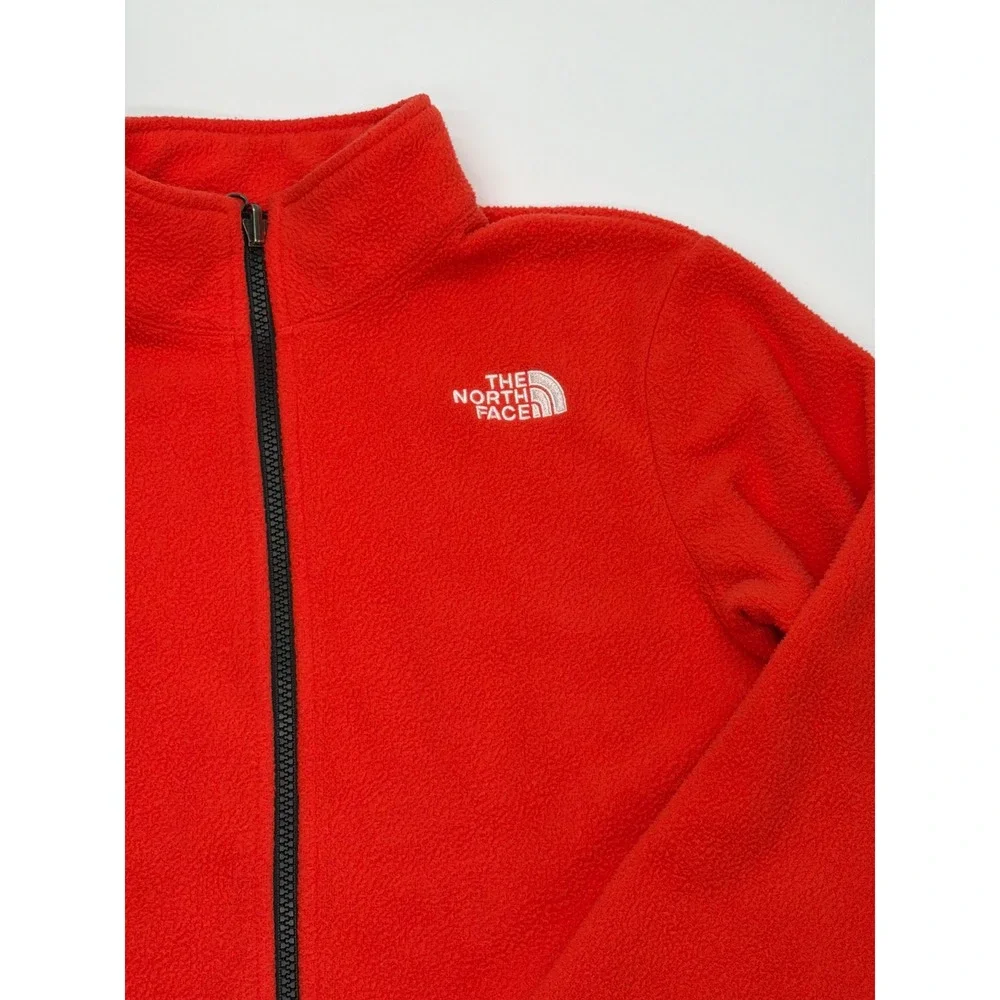 The North Face Kids Red Full Zip Fleece Jacket Mock Neck  Medium 10/12